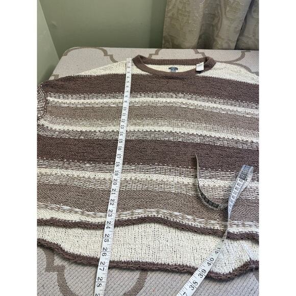Aerie drop shoulder neutral stripe oversized sweater, NWT, size L/XL - Picture 2 of 13